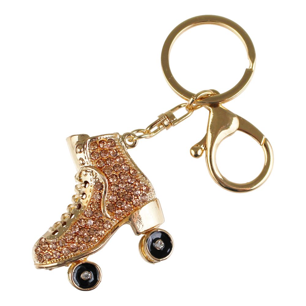 Roller Skate Rhinestone Keychain