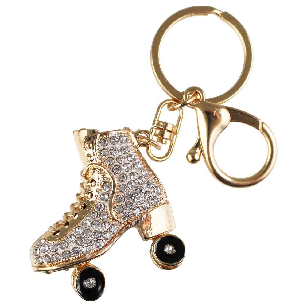 Roller Skate Rhinestone Keychain