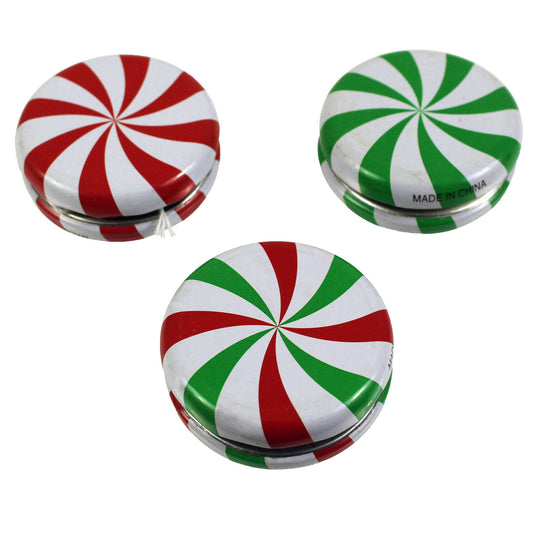 Metal Peppermint Yo-yos - 12 Count