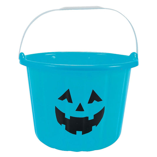 Teal Pumpkin Plastic Bucket with Handle