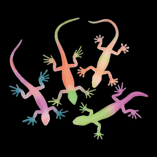 Glow in the Dark Neon Painted Lizards - 5 Inch - 12 Count