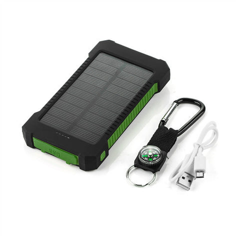 Solar Power Bank Waterproof 10000mAh With Compass/LED